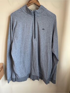 TravisMathew Gray Quarter Zip Pullover XXL | Woodstone Country Club Golf